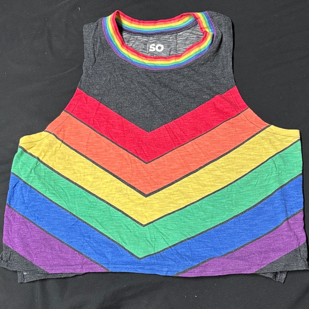 SO Women’s Rainbow Chevron Crop Top